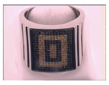 Sterling Silver 3/4ct Diamond Yellow Micro-pave Mens Ring