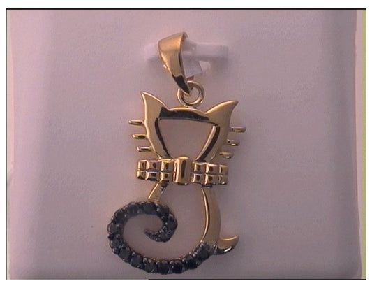 Sterling Silver 1/4ct Diamond Black Diamond Pendant