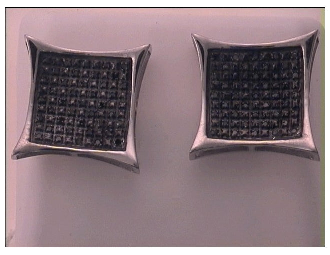 Sterling Silver 1/4ct Diamond Micro-pave Unisex Earring