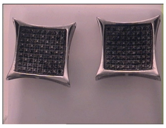 Sterling Silver 1/4ct Diamond Micro-pave Unisex Earring