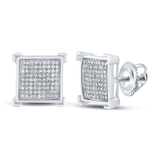 Sterling Silver 1/2ct Diamond Micro-pave Earrings