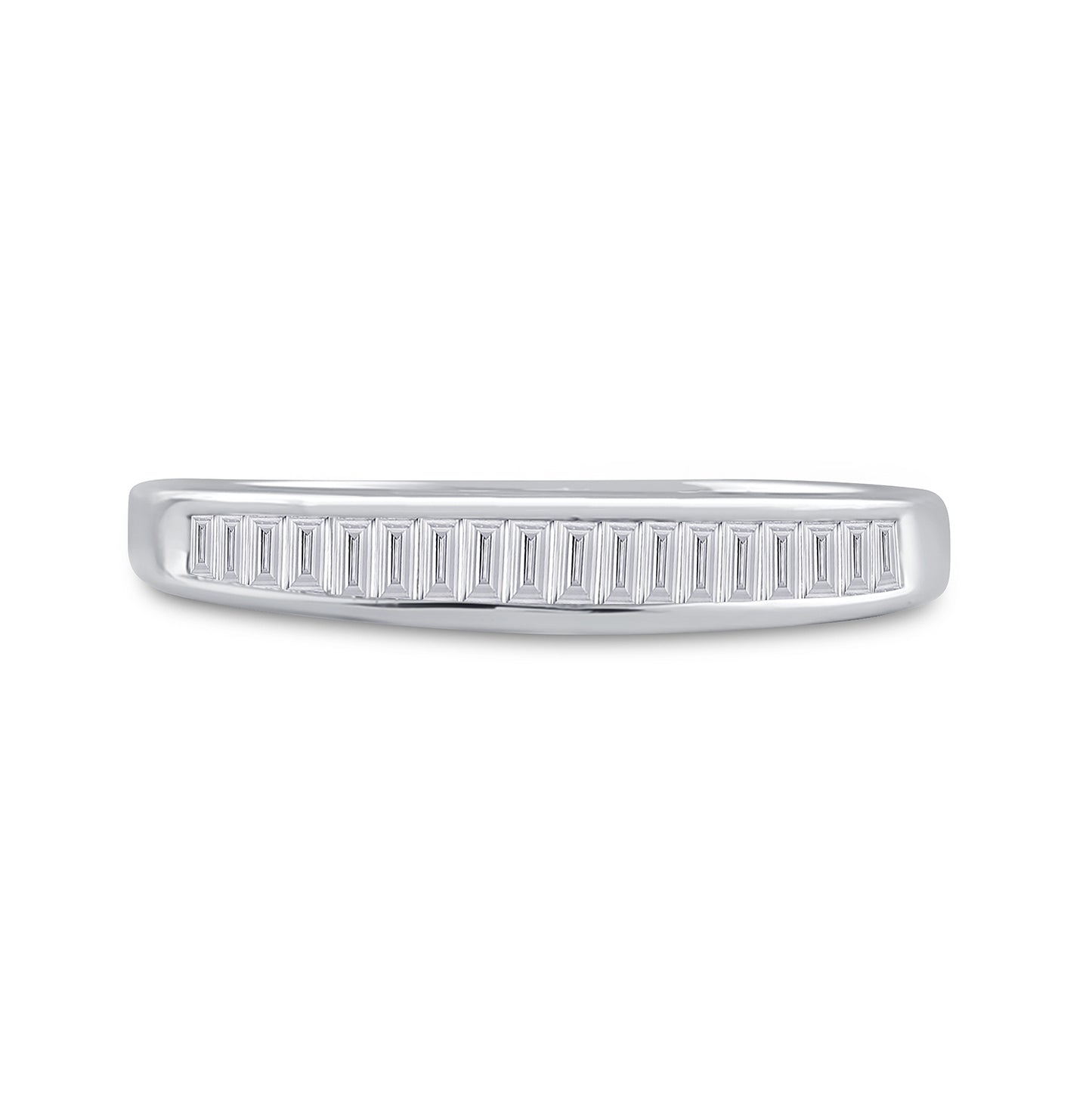 Sterling Silver Womens Baguette Diamond Wedding Band 1/4 Cttw, Womens Size: 5-10