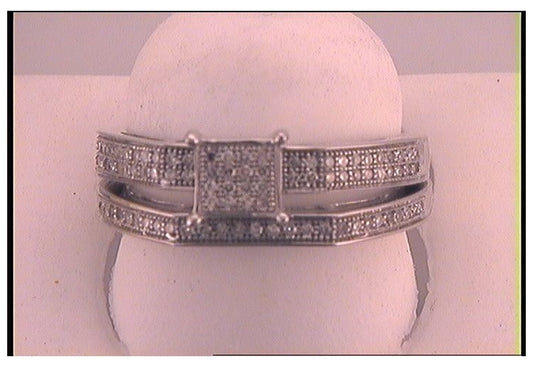 10kt White Gold 1/4ct Diamond Fashion Bridal Set