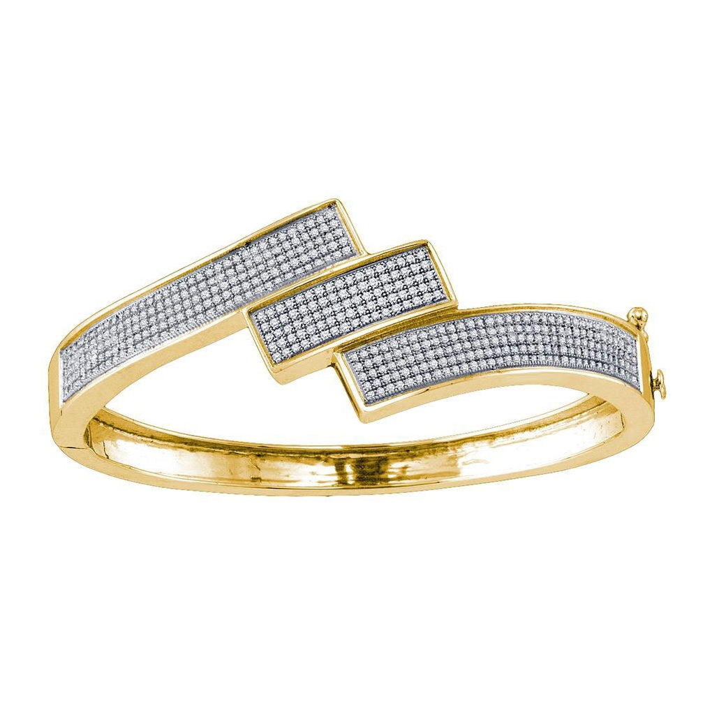 10kt Yellow Gold 1 1/3ctw Diamond Micro-pave Bangle