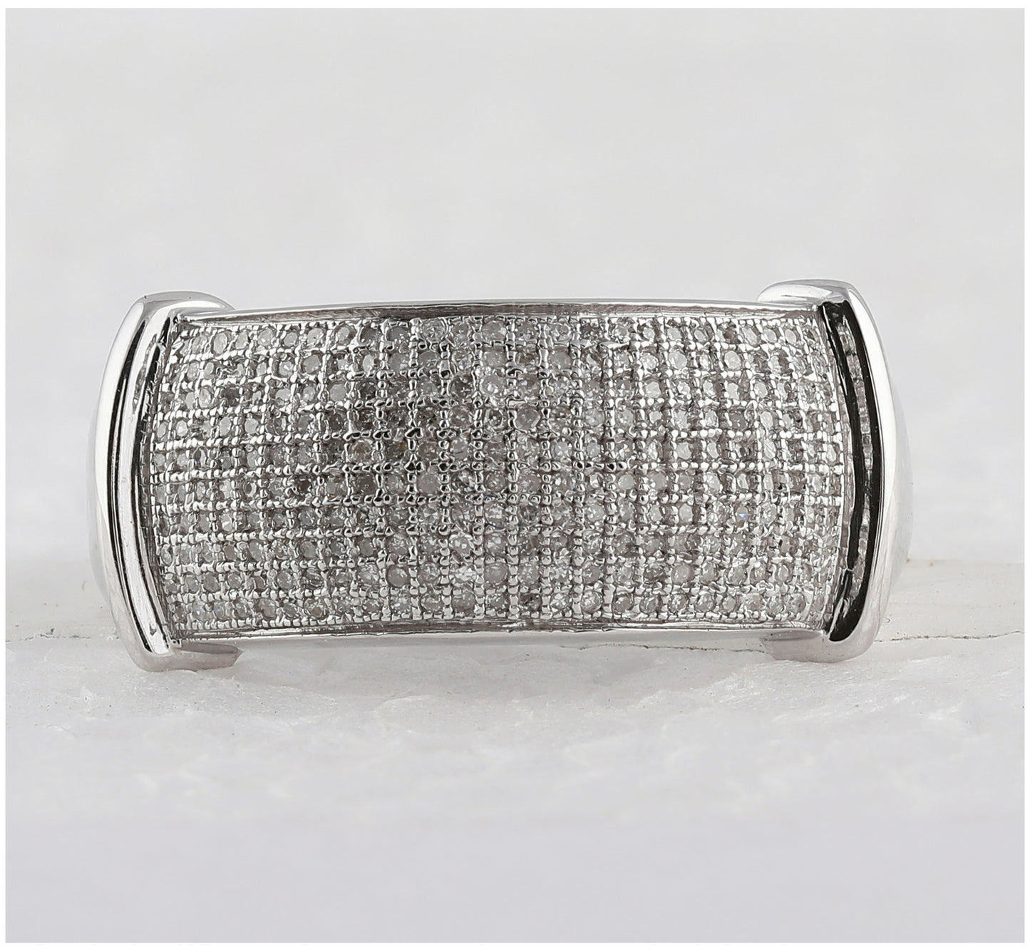 Sterling Silver Mens Round Diamond Band Ring 1/2 Cttw, Mens Size: 7-13