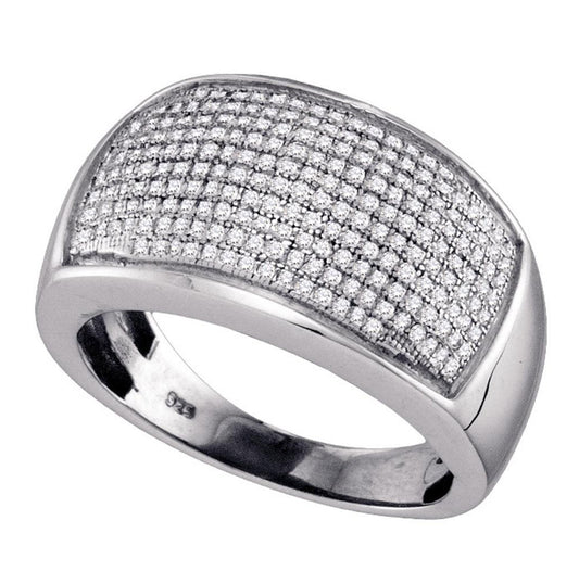 Sterling Silver 1/2ct Diamond Micro-pave Band