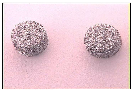 10kt White Gold 1/2ct Diamond Cn Micro-pave Round Shape Earring