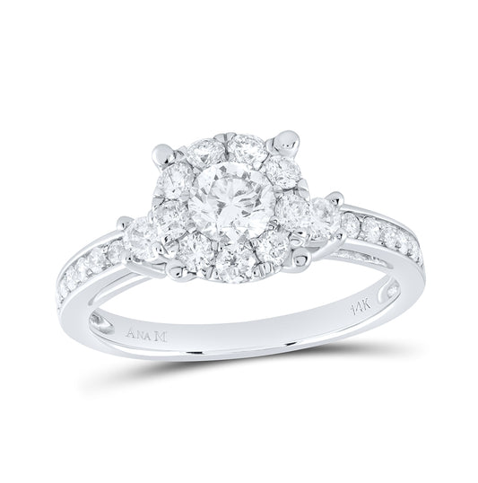 14K White Gold Round Dia. Solitaire Wedding Engagement Ring 1ctw, Women's Size: 5-10