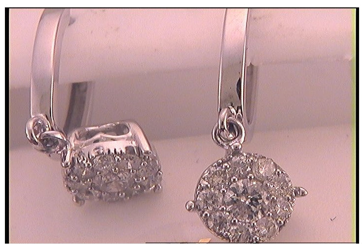 14kt White Gold 1 Ctw- Diamond Dangling  Seville Earrings