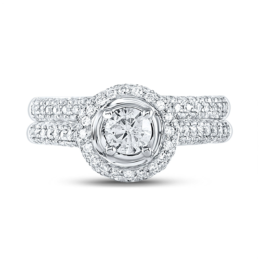 14kt White Gold 1 1/4ct Diamond 3/8ct-crd B. Set Size 8