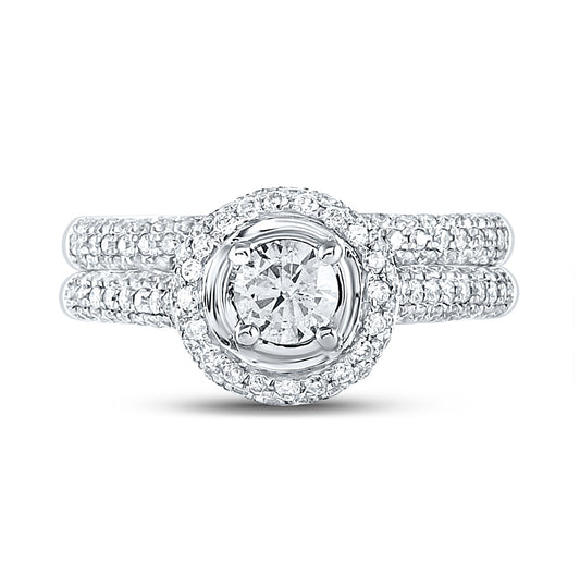 14kt White Gold 1 1/4ct Diamond 3/8ct-crd B. Set Size 8