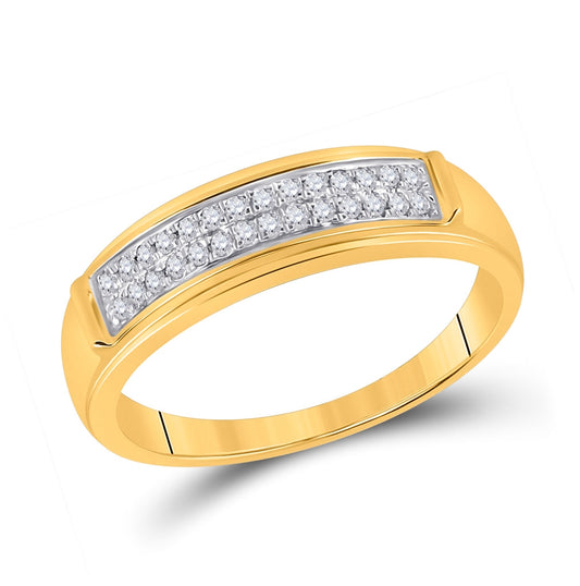 10K Yellow Gold His Hers Round Diamond Square Matching Wedding Set 3/8 Cttw, Womens Size: 5-10, Mens Size: 7-13