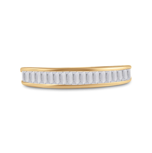 10K Yellow Or White Gold Womens Baguette Diamond Wedding Band 1/2 Cttw, Womens Size: 5-10