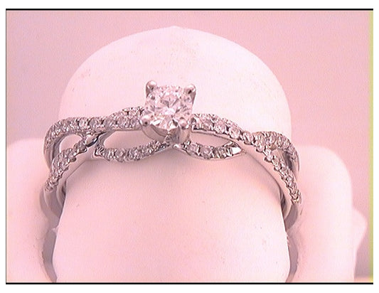 14kt White Gold 1/2ct Diamond 1/4ct-crd Engagement Ring