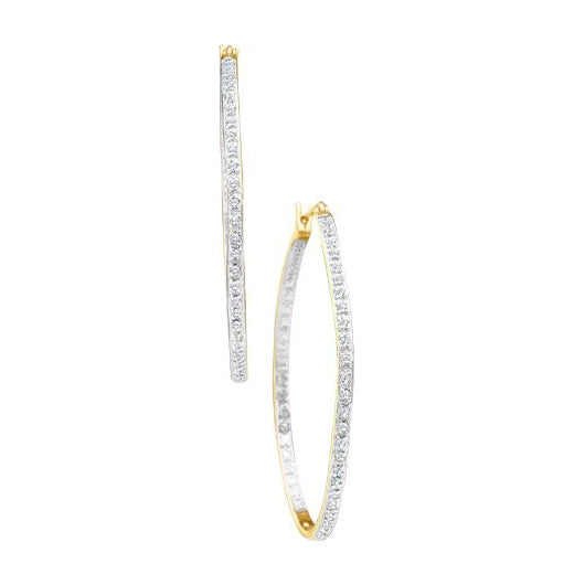 10kt Yellow Gold Womens Hoop Earrings 1/2 Cttw