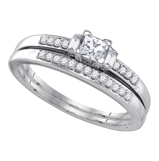 10kt White Gold 1/2ct Diamond 1/4(cpr) Bridal Set