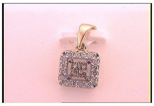 10kt Yellow Gold 1/4ct Diamond Fashion Pendant