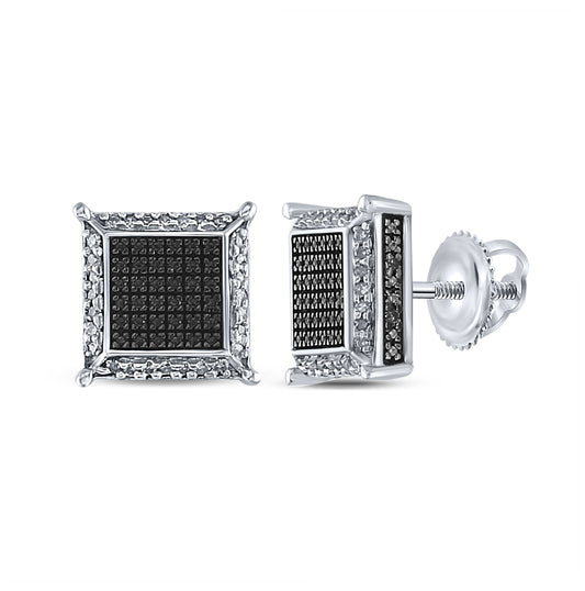 Sterling Silver 1/8ct. Diamond Micro-pave Earrings