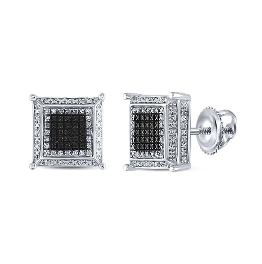 Sterling Silver 1/6ct Diamond Micro-pave Earrings