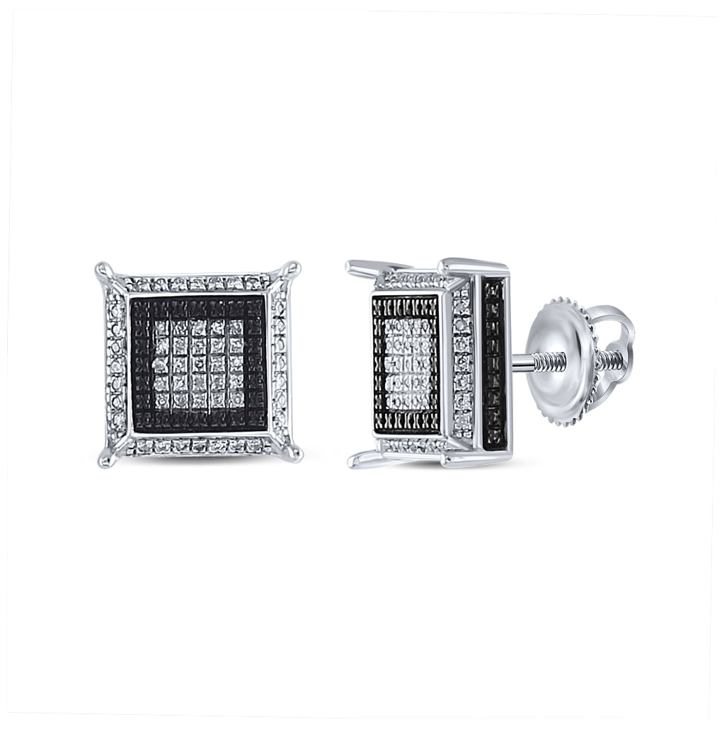 Sterling Silver 1/6ct Diamond  Mens Earrings