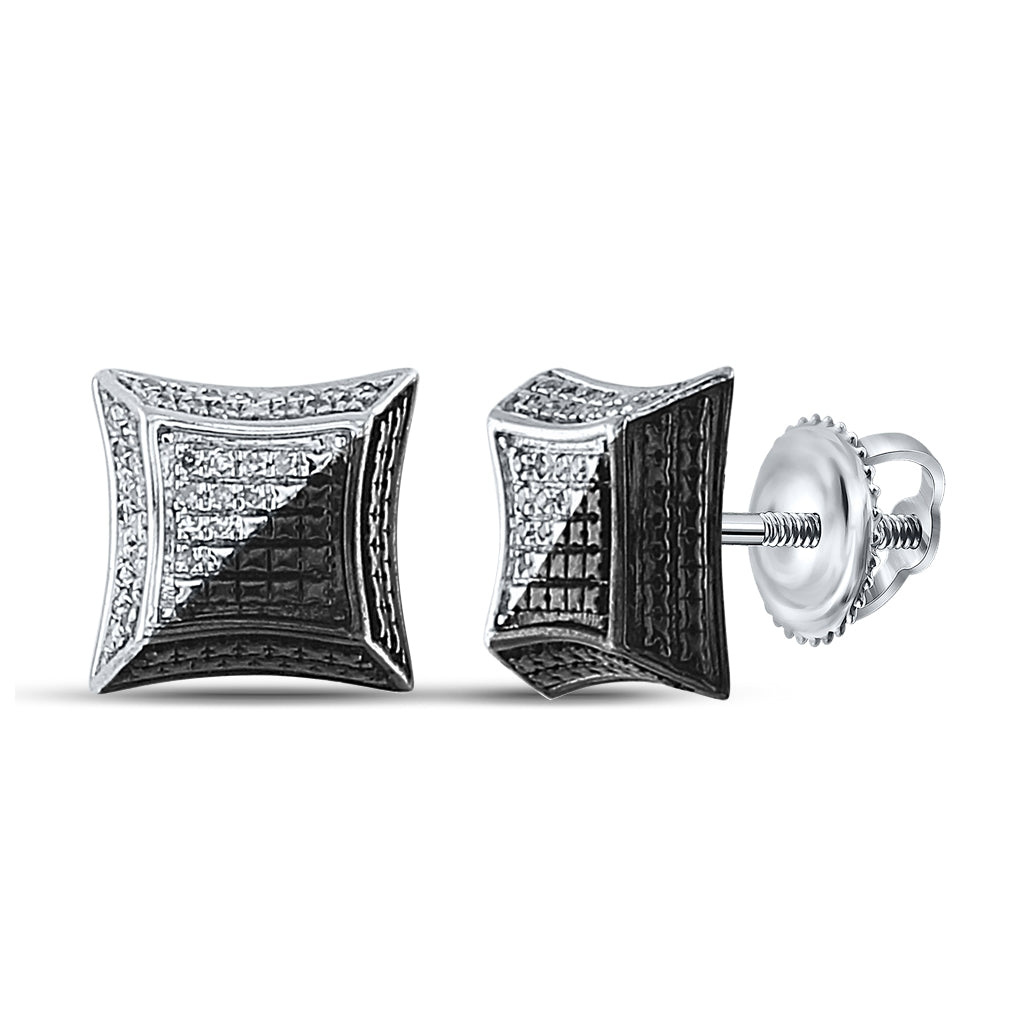 Sterling Silver 1/8ct Diamond Micro-pave Earrings