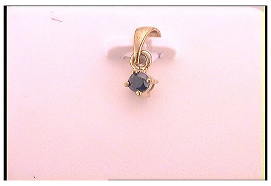 10kt Yellow Gold Womens Round Black Color Enhanced Diamond Solitaire Pendant 1/8 Cttw