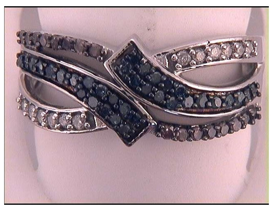 10kt White Gold 1/2ctw Diamond Black Diamond Ring