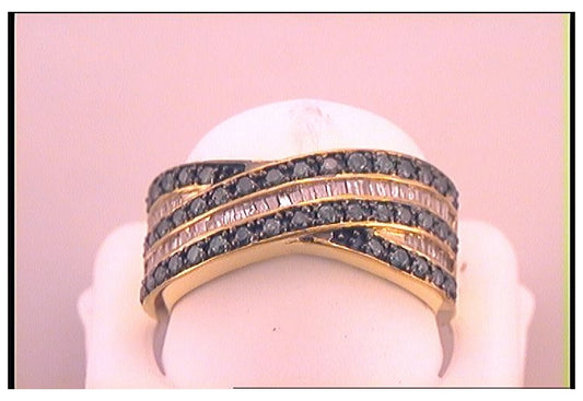 Sterling Silver 1 Ctw Diamond Fashion Blue Ring