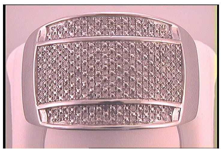 Sterling Silver 1/2ctw Diamond Micro-pave Mens Ring