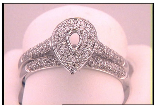14kt White Gold 1/2ctw Diamond Semi-mount Bridal Set