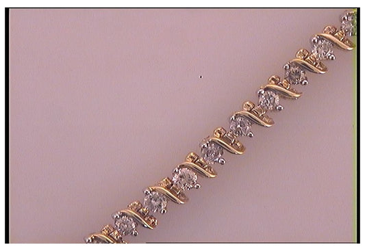 10kt Yellow Gold 2 Cttw Diamond Tennis Yellow Bracelet