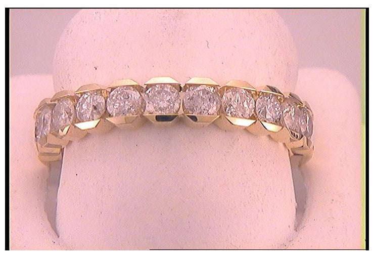 10kt Yellow Gold 1 Cttw Diamond Machine-set Band
