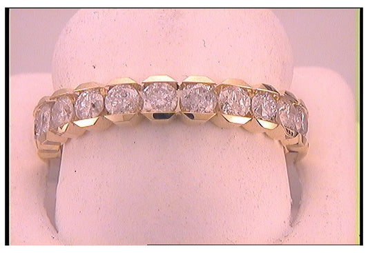 10kt Yellow Gold 1 Cttw Diamond Machine-set Band