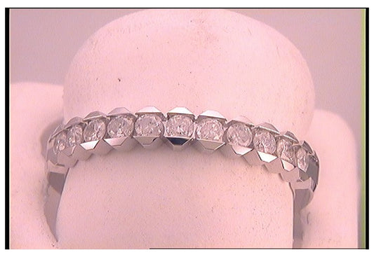 10kt White Gold 1/2ctw Diamond Machine-set Band