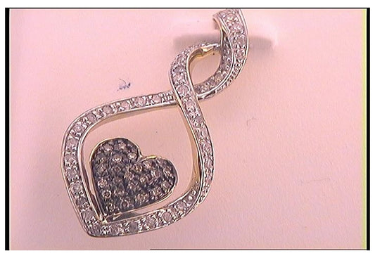10kt Yellow Gold 1/4ctw Diamond Brown  Pendant