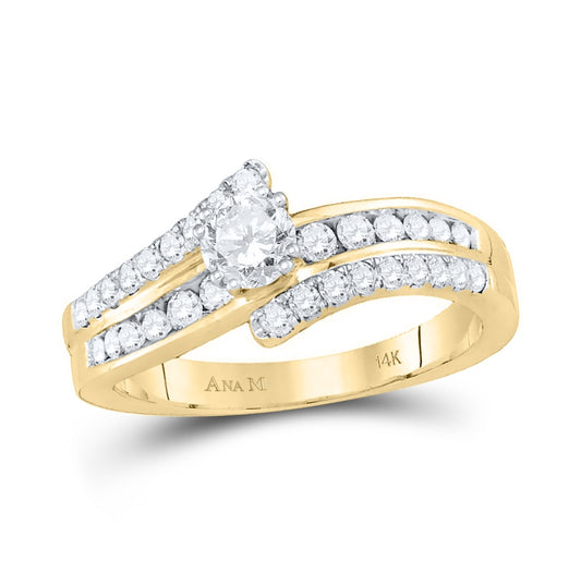 14K Yellow Gold Round Diamond Solitaire Bridal Wedding Engagement Ring 7/8 Cttw, Womens Size: 5-10