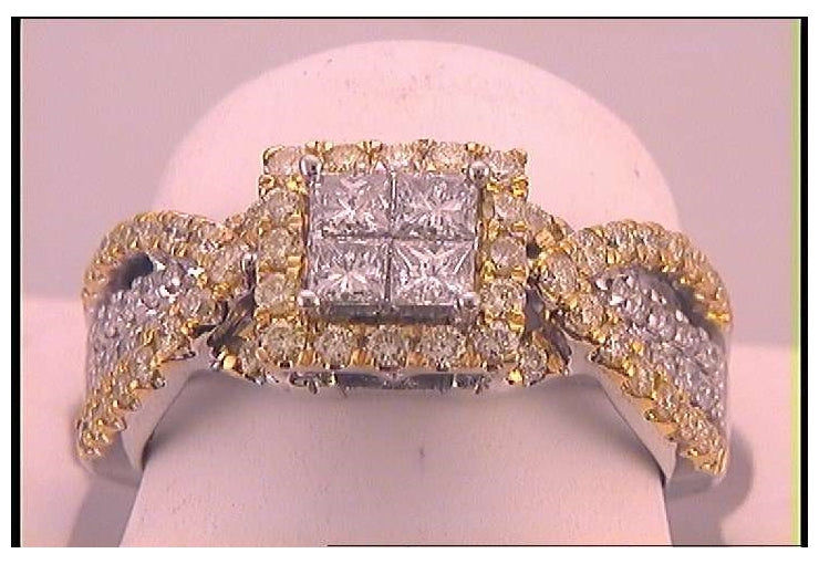 14kt White Gold 1 3/8ctw Diamond Invisible Bridal Ring