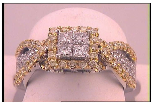 14kt White Gold 1 3/8ctw Diamond Invisible Bridal Ring