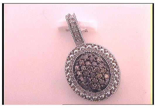 10kt Yellow Gold 1/3ctw Diamond Natural Brown Pendant