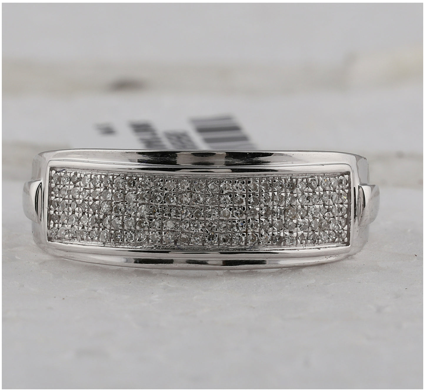 Sterling Silver Mens Round Diamond Pave Band Ring 1/4 Cttw, Mens Size: 7-13