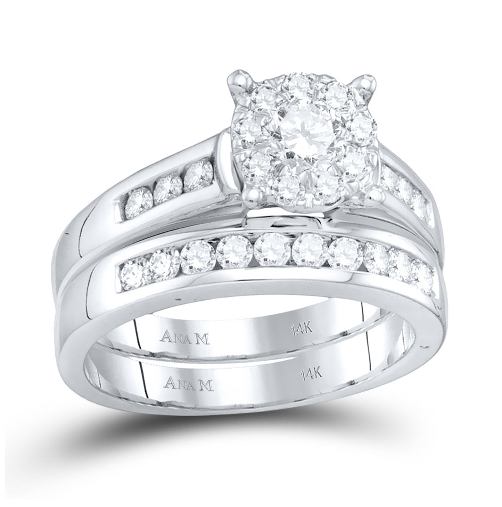 14kt White Gold 7/8ct Diamond 1/3ct-crd B. Set Size 6