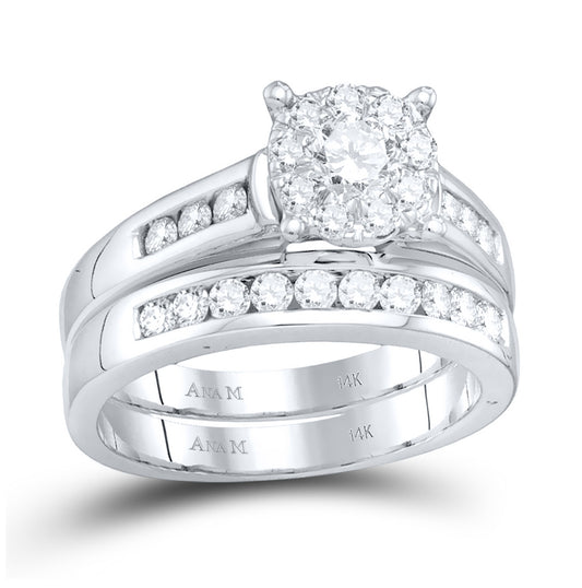 14kt White Gold 7/8ct Diamond 1/3ct-crd B. Set Size 6