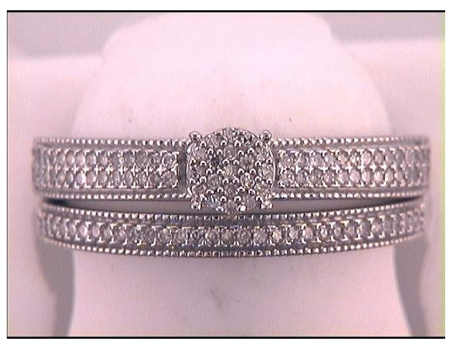 10kt White Gold 1/4ctw Diamond Micro-pave Bridal Ring