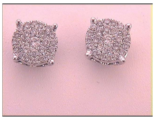 14kt White Gold 3/8ctw Diamond Solistar Earring