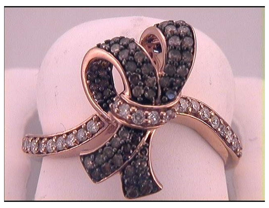 10kt Rose Gold 1/2ctw Diamond Brown  Ring