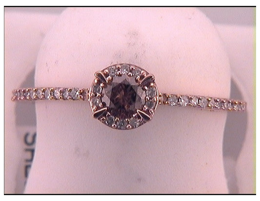 10kt Rose Gold 1/3ct. Diamond Fashion Brown Ring