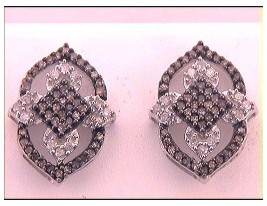 Sterling Silver 1/2ct Diamond Brown  Earring