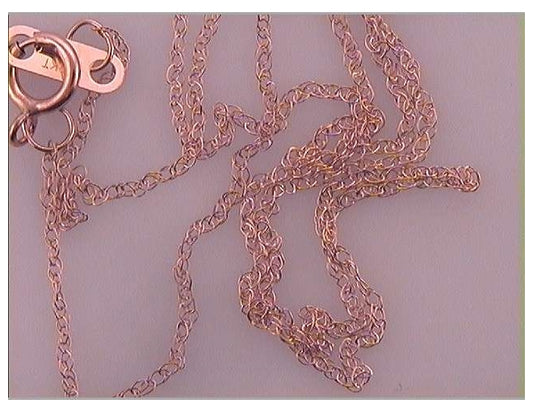 10kt Rose Gold 18  Roped Chain (planting Tubbed Bright"