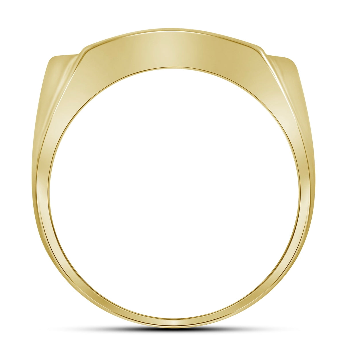 10K Yellow Or Rose Gold Mens Round Diamond Rectangle Arched Cluster Ring , Mens Size: 7-13