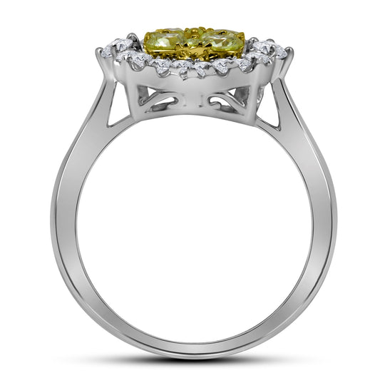14kt White Gold 7/8ctw Diamond Fashion Bridal Yellow Ring